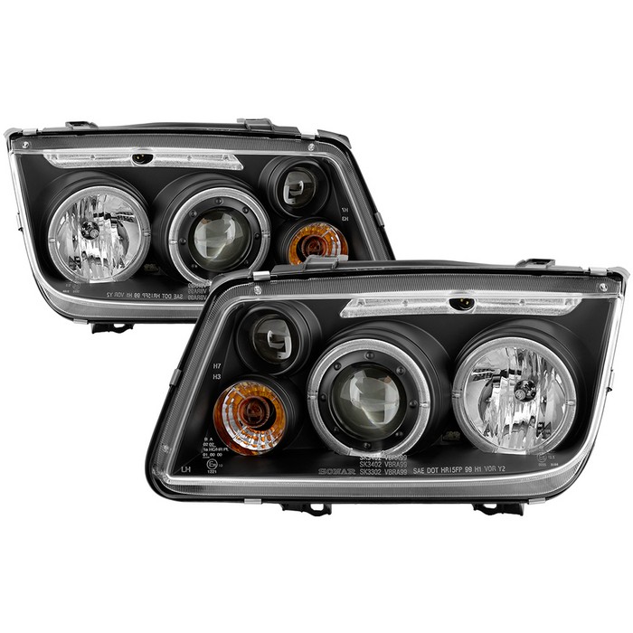 For 99-05 Volkswagen Jetta Euro Smoked Driving Headlights w// Built In Fog Lights